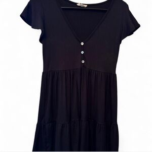 See You Monday Black baby doll Dress with Button Accents size large Never used